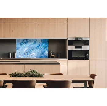 Obklad DIMEX | Dibond za kuchyňskou linku DBW-10060-158 | 100 x 60 cm | Modrý abstrakt + Dibond deska za kuchyňskou linku DIMEX v rozměru 100 x 60 cm, motiv Modrý abstrakt