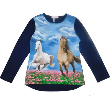 Dívčí oblečení Dívčí tričko dl.r. Kugo DT9361 tmavě modré