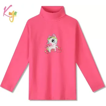 Dívčí rolák Kugo FT1218 sytě růžový