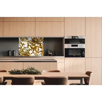 Stavební materiál DIMEX | Dibond za kuchyňskou linku DBW-08060-072 | 80 x 60 cm | Zlatý krystal + Dibond deska za kuchyňskou linku DIMEX v rozměru 80 x 60 cm, motiv Zlatý krystal