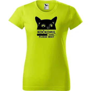 Dámské oblečení DOBRÝ TRIKO Dámské tričko s potiskem Kočkomil loading Barva: Limetková, Velikost: L