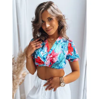 Dámská halenka Dámský top FLOWER BOOM tyrkysová RY2230 Barva: Nebeská, Velikost: ONE SIZE