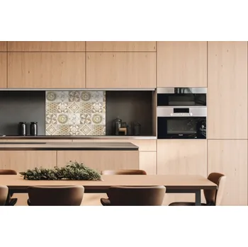Obklad DIMEX | Dibond za kuchyňskou linku DBW-08060-168 | 80 x 60 cm | Béžové kachličky + Dibond deska za kuchyňskou linku DIMEX v rozměru 80 x 60 cm, motiv Béžové kachličky