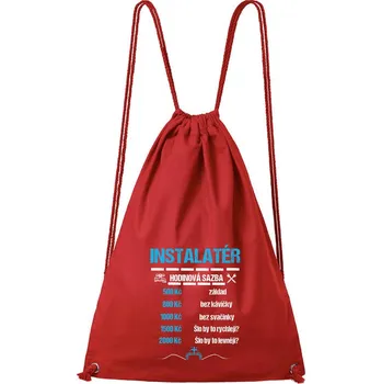 DOBRÝ TRIKO Bavlněný batoh Hodinová sazba instalatér Barva: Červená