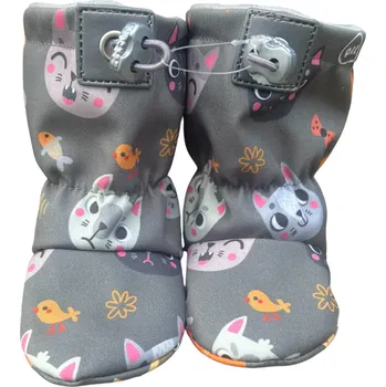 Capáčky Softshellové capáčky s microfleecem kočičí patrola 6-12 měsíců Šedá