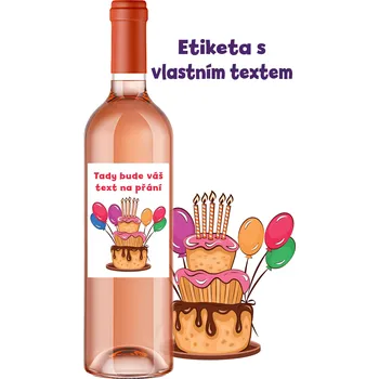 Víno Narozeninový Jahoďák - S vlastním textem | Rybízák.cz S vlastním textem