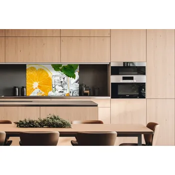 Obklad DIMEX | Dibond za kuchyňskou linku DBW-10060-023 | 100 x 60 cm | Citrón a led + Dibond deska za kuchyňskou linku DIMEX v rozměru 100 x 60 cm, motiv Citrón a led