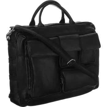 Pánská aktovka Rovicky kabelka kabelka přes rameno z pravé kůže černá