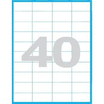 Samolepící etiketa Etikety MP print samolepící A4, 52,5x29,6 mm, 40ks/arch, 100 archů, bílé