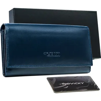 Peněženka Dlouhá dámská peněženka s klopou na patentku Barva: námořnictvo