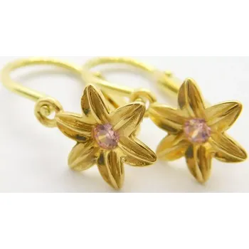 Náušnice Klenoty Budín Dětské zlaté náušnice s růženíny hvězdičky 585/0,94gr 00159 (Klenoty Budín Dětské zlaté náušnice s růženíny hvězdičky 585/0,94gr 00159)