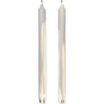 Svíčka Kónická svíčka DRYP 30 cm, sada 2 ks, teple šedá, ferm LIVING - doprava zdarma od 2999 Kč