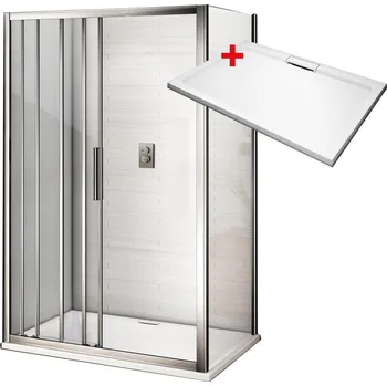 WellMall After Hard 120 x 80 cm sprchový kout s mramorovou vaničkou čirý