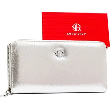 Peněženka Elegantní, velká dámská peněženka na zip Barva: Stříbrná