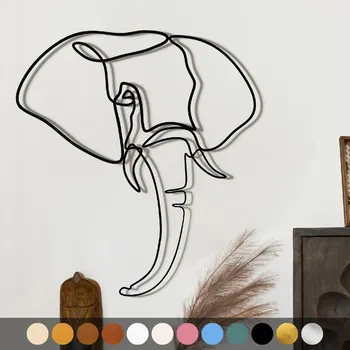 Obraz WoodenPuzzle.cz Dřevěný obraz - Slon Barva: Stříbrná