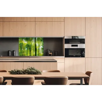 Obklad DIMEX | Dibond za kuchyňskou linku DBW-08060-189 | 80 x 60 cm | Svěží zelený les + Dibond deska za kuchyňskou linku DIMEX v rozměru 80 x 60 cm, motiv Svěží zelený les