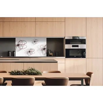 Obklad DIMEX | Dibond za kuchyňskou linku DBW-10060-098 | 100 x 60 cm | Červeno-černé okvětní lístky + Dibond deska za kuchyňskou linku DIMEX v rozměru 100 x 60 cm, motiv Červeno-černé okvětní lístky