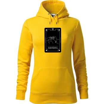 Dámské oblečení DOBRÝ TRIKO Dámská mikina s potiskem Nevěsta tarot Velikost dámské mikiny: S, Barva: Žlutá