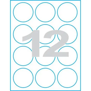 Samolepící etiketa Etikety MP print samolepící A4, průměr 60 mm, 12ks/arch, 100 archů, reflexní žluté