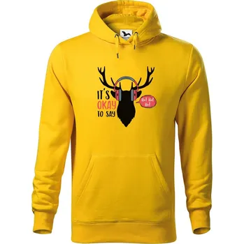 Pánská mikina DOBRÝ TRIKO Pánská mikina s potiskem Ho ho ho Velikost pánské mikiny: L, Barva: Žlutá