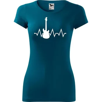 DOBRÝ TRIKO Dámské tričko Tep kytara Velikost: XS, Barva: Petrolejová