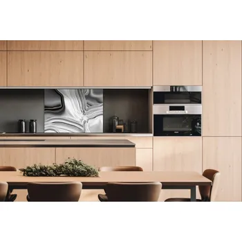 Obklad DIMEX | Dibond za kuchyňskou linku DBW-08060-101 | 80 x 60 cm | Kapalné chromové stříbro + Dibond deska za kuchyňskou linku DIMEX v rozměru 80 x 60 cm, motiv Kapalné chromové stříbro