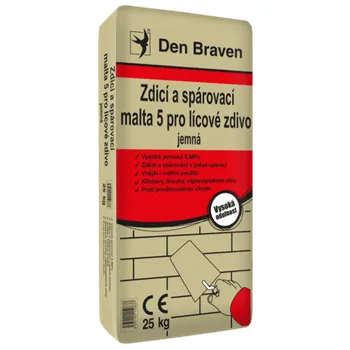 malta Den Braven Zdící a spárovací malta 5 pro lícové zdivo 25 kg