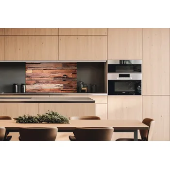 Obklad DIMEX | Dibond za kuchyňskou linku DBW-10060-063 | 100 x 60 cm | Dřevěná zeď + Dibond deska za kuchyňskou linku DIMEX v rozměru 100 x 60 cm, motiv Dřevěná zeď