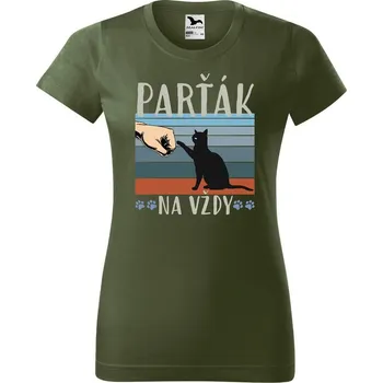 Dámské oblečení DOBRÝ TRIKO Dámské tričko s potiskem Parťák na vždy Barva: Khaki, Velikost: M