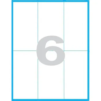 Samolepící etiketa Etikety MP print samolepící A4, 65x142 mm, 6ks/arch, 100 archů, bílé