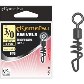 Kamatsu obratlíky Screw Rolling Swivels Varianta: vel.8, Balení: 5ks