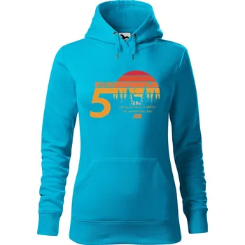 Dámská mikina DOBRÝ TRIKO Dámská mikina s potiskem 50 let myslivost Velikost dámské mikiny: M, Barva: Tyrkysová