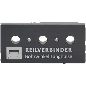 Nábytkové kování Klínová spojka, vrtací úhelník pro dlouhou objímku, 19 mm, hliník černý elox