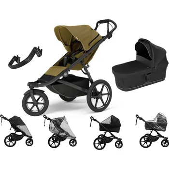 Kočárek Akční set Thule Urban Glide 3 Nutria green + korbička Black + madlo Thule + pláštěnky Altabebe + moskytiéra Zopa Autorizovaný prodejce