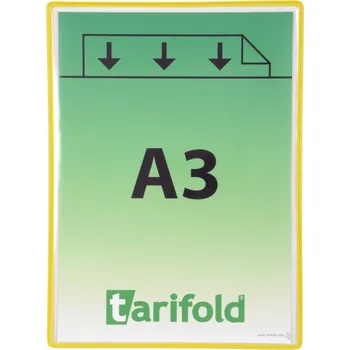 Rámeček s kapsou Tarifold, A3, otevřený shora, žlutý, 5 ks