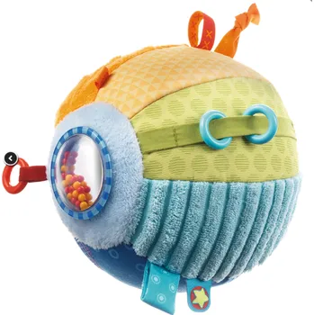 Hračka pro nejmenší Haba Textilní míč s aktivitami Barvy 6m+