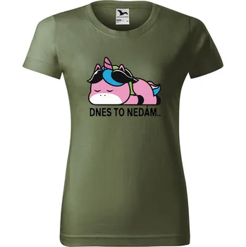 Dámské tričko DOBRÝ TRIKO Dámské tričko s potiskem Dnes to nedám Barva: Khaki, Velikost: S
