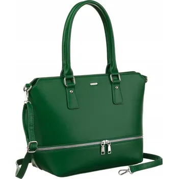 Kabelka Stylová shopper taška z eko kůže s odnímatelným popruhem Barva: Zelená
