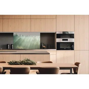 Obklad DIMEX | Dibond za kuchyňskou linku DBW-10060-196 | 100 x 60 cm | Sluneční paprsky nad lesem + Dibond deska za kuchyňskou linku DIMEX v rozměru 100 x 60 cm, motiv Sluneční paprsky nad lesem