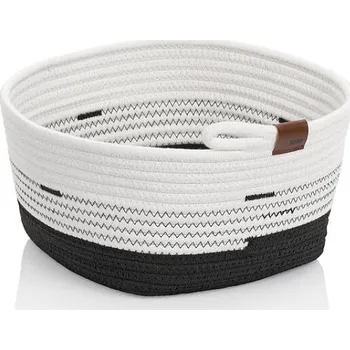 Odpadkový koš Kela Košík Hedda 28 cm směs bavlna/polyester bílo-černá KL-24458