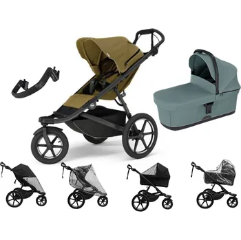 Kočárek Akční set Thule Urban Glide 3 Nutria green + korbička Mid blue + madlo Thule + pláštěnky Altabebe + moskytiéra Zopa Autorizovaný prodejce