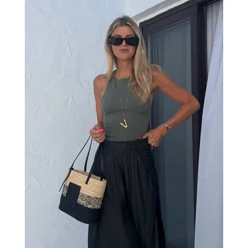 BeChick Olivový úpletový top Simple Bechick ❤