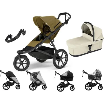 Kočárek Akční set Thule Urban Glide 3 Nutria green + korbička Soft beige + madlo Thule + pláštěnky Altabebe + moskytiéra Zopa Autorizovaný prodejce