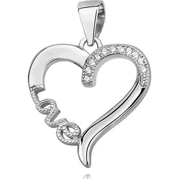 Přívěsek Olivie Stříbrný přívěsek SRDCE LOVE 1600 Ag 925; ≤1,5 g.