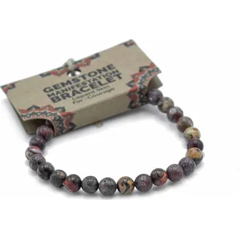Drahý kámen Ancient Wisdom Náramek s drahými kameny pro manifestaci Odvaha Jaspis Leopardí kůže