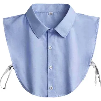 Dámská košile Dámský límeček s knoflíky Fake Shirt Barva: Modrá, Velikost: M