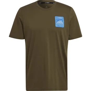 Pánské tričko Pánské Tričko ADIDAS TX PATC MTN TEE HE1643 – Olivová M