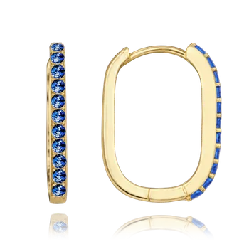Náušnice Olivie Elegantní zlaté náušnice se modrými zirkony Au 585/1000