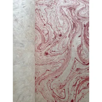 Umělecký papír Olino Paperworks Int BV Nepálský ruční papír Lokta metal - mramor vínová Velikost: 23x32 cm