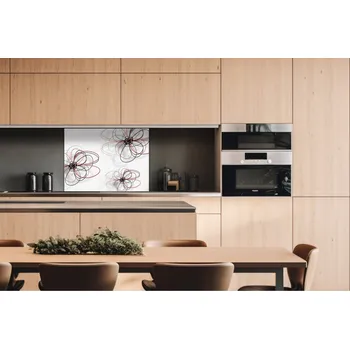 Obklad DIMEX | Dibond za kuchyňskou linku DBW-08060-098 | 80 x 60 cm | Červeno-černé okvětní lístky + Dibond deska za kuchyňskou linku DIMEX v rozměru 80 x 60 cm, motiv Červeno-černé okvětní lístky